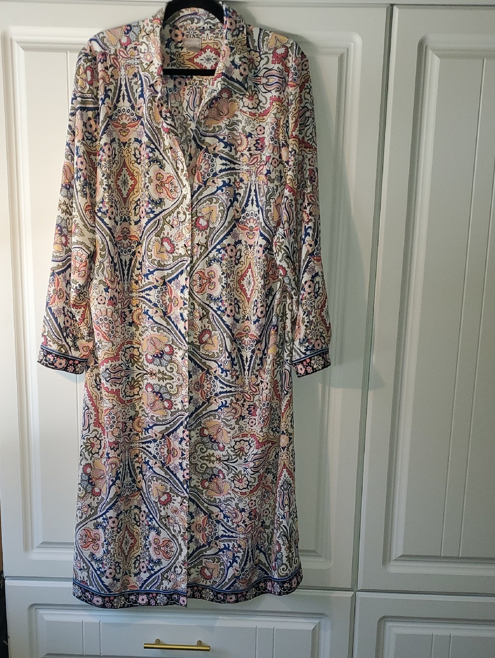 Chico's Cream Multicolor Floral Paisley Top